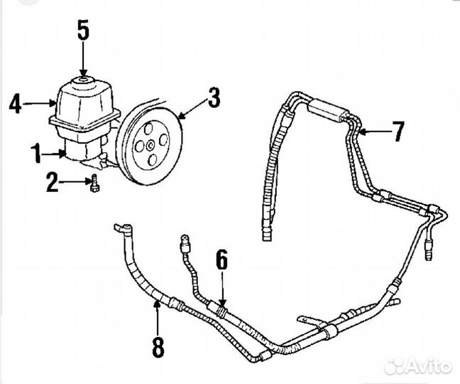 Шланг Гур,трубка Гур Chevrolet Trailblazer 2002-09