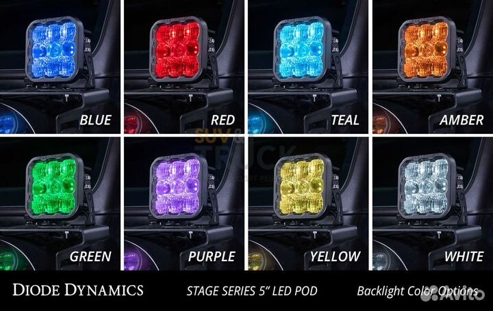 Фары светодиодные SS5 sport 8 вариантов подсветки