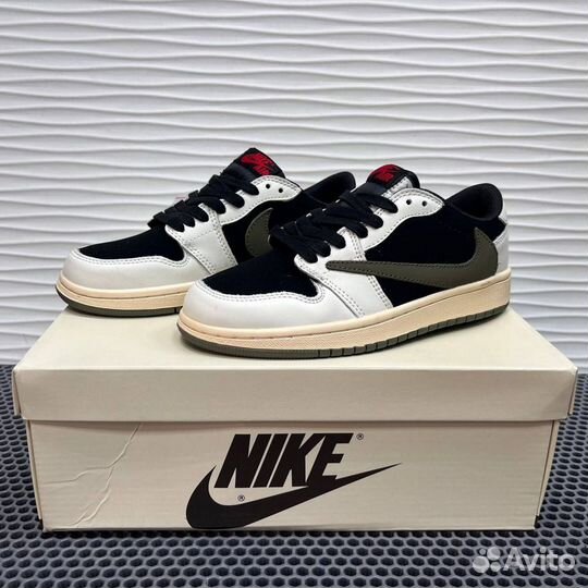 Кроссовки Nike air jordan 1 low travis scott olive