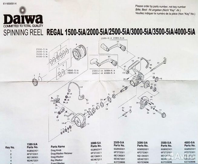 Шпуля от Спиннинга Daiwa Regal 2500-5iA