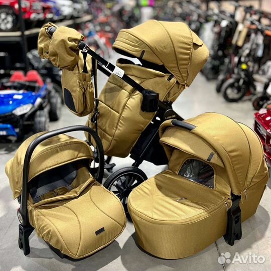 Коляска 3в1 Новинка 2023 (Золотой Беж)