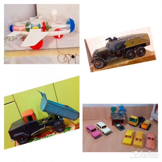 Машинки детские Самолет, Самосвал, набор СССР
