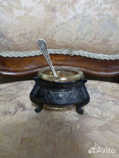 Солонка с Ложечкой Мельхиор