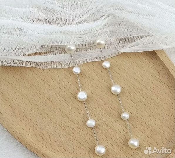 Серьги натуральный жемчуг