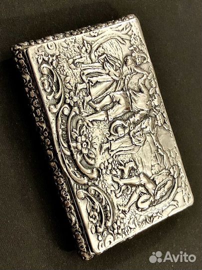 Портсигар серебро антик 1890 год Германия