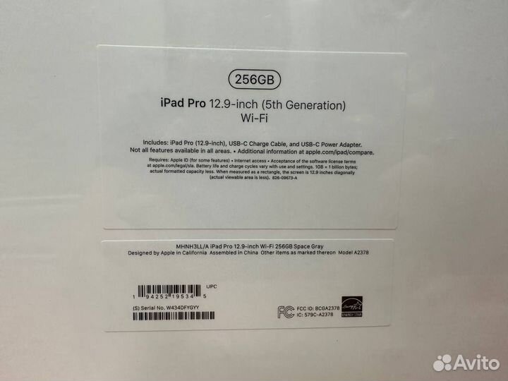 Apple iPad Pro 12.9 5th Gen M1 256Gb Wi-Fi Space