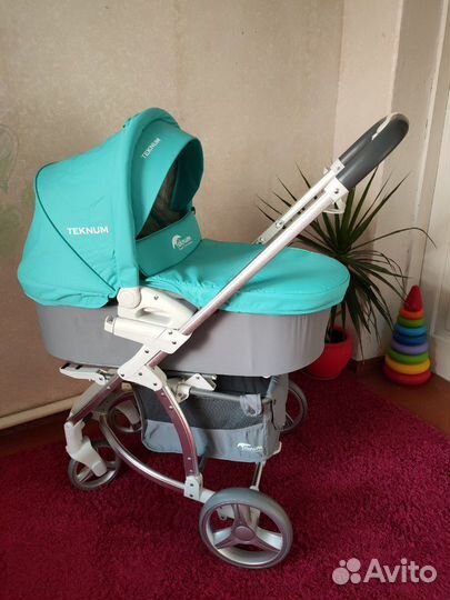 Коляска Teknym 2в1(бирюзовый цвет)