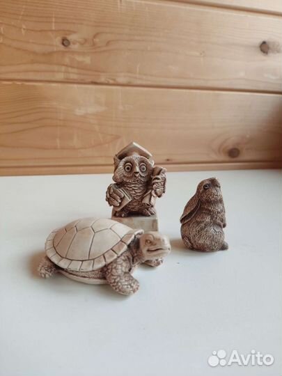 Заяц черепаха сова слоны нецке фигурки статуэтки