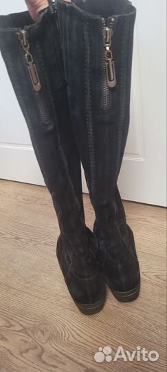 Сапоги зимние замша