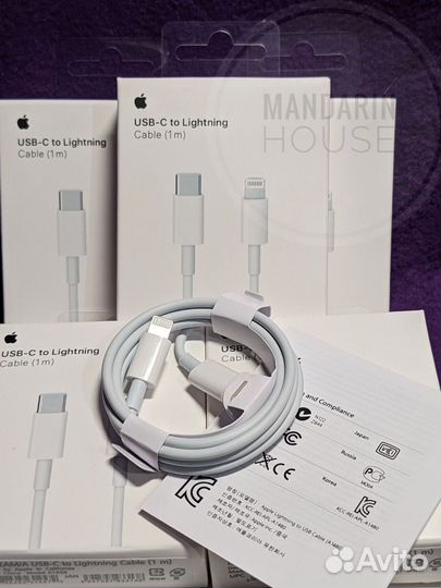 Зарядка на iPhone lighting -type c 1 m