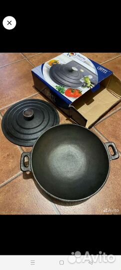 Чугунная сковорода вок