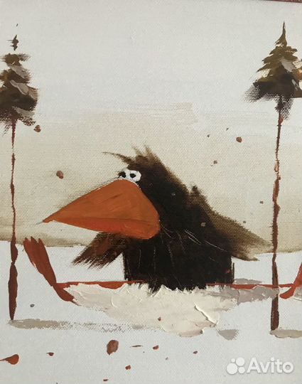 Ворона Картина 36*36 см
