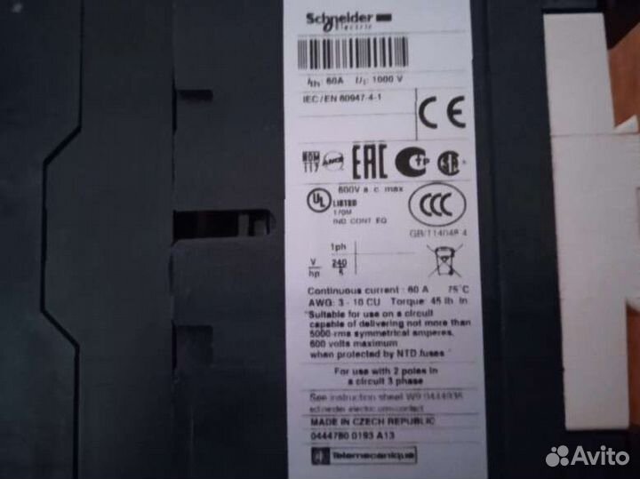 Контактор Schneider electric lp1d40008bd