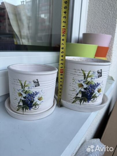 Горшки керамические парные 14 см и 12 см диаметр