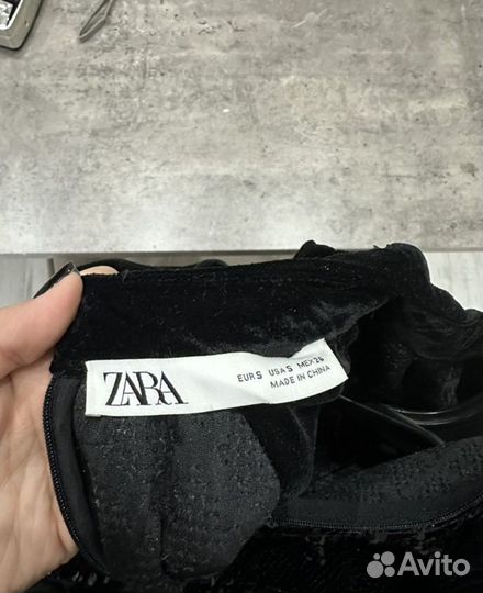 Бархатное платье zara