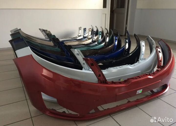 Бампер передний крашенный в цвет Kia Rio