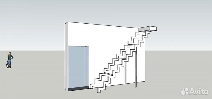 Лестница на металлокаркасе