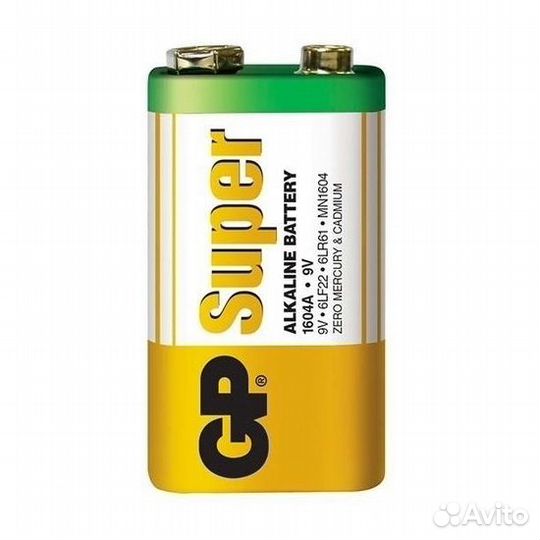 Батарейки GP Super Alkaline 9V крона алкалиновые