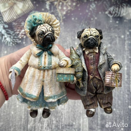 Ватные елочные игрушки