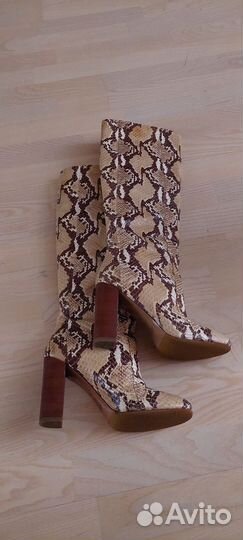 Сапоги кожаные питон Carlo Pazolini