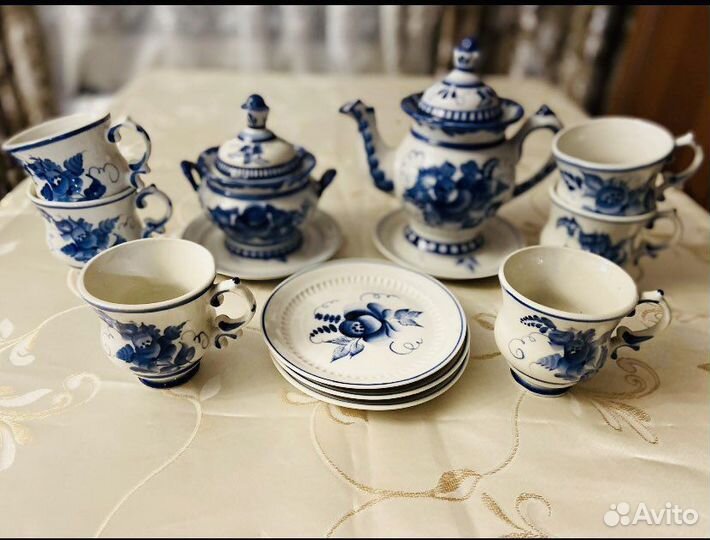 Чайно-кофейный сервиз гжель