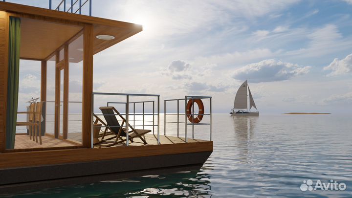 Жилой дом на воде тримаран (хаусбот) Наутилус-72