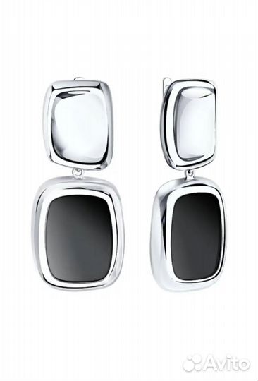Серьги из серебра с агатом Sokolov новые