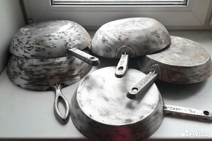 Сковородки из алюминия Винтаж СССР. Чищенные