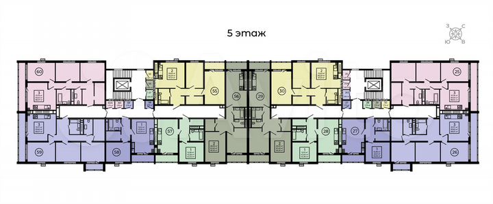 1-к. квартира, 45,1 м², 5/5 эт.