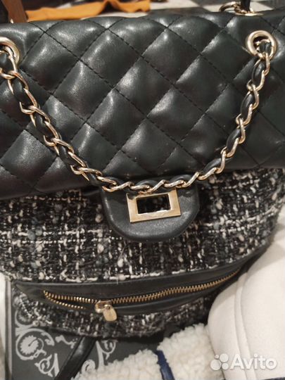 Дублёнка и рюкзак пакетом