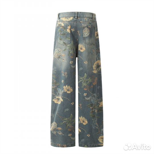 Джинсы acne studios type flowers