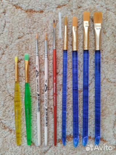 Кисти художественные белка и щетина, синтетика