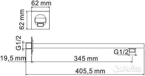 Кронштейн для верхнего душа Wasserkraft A090