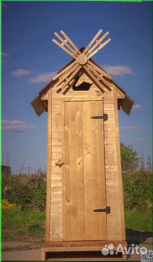 Уличный туалет деревянный ELE1001