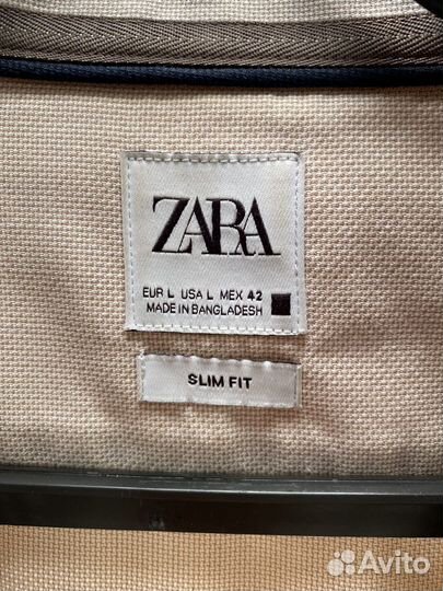 Рубашка мужская бежевая Zara L