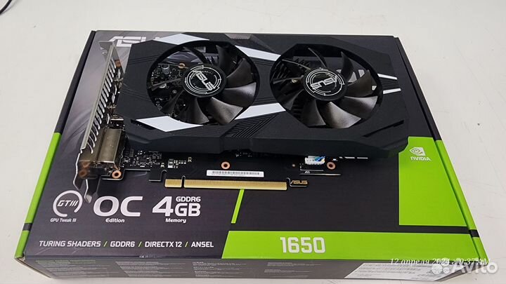 Видеокарта asus GTX1650 4GB gddr6