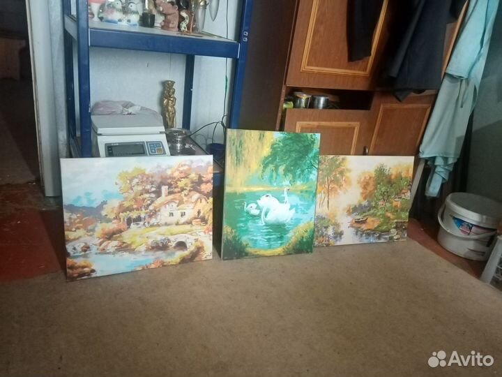 Картина маслом этюд, пейзаж