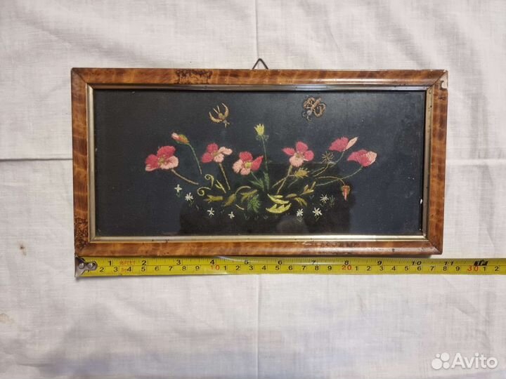 Панно с вышивкой 1937 г. в рамке