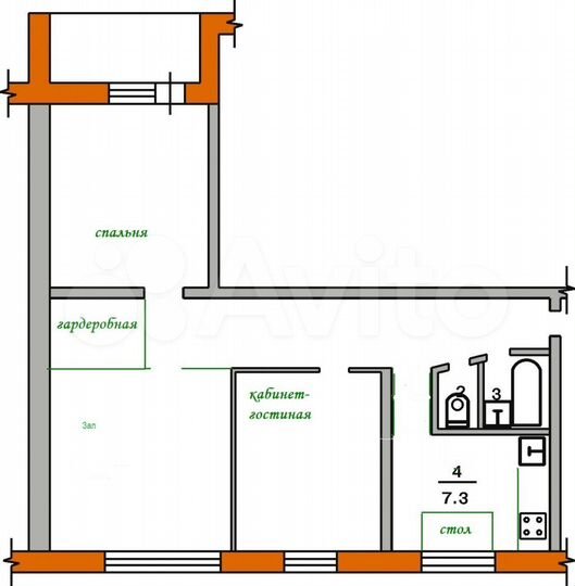 3-к. квартира, 54 м², 8/9 эт.