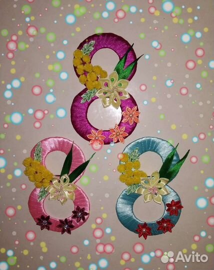 Открытки ручной работы, магнит к 8 марта