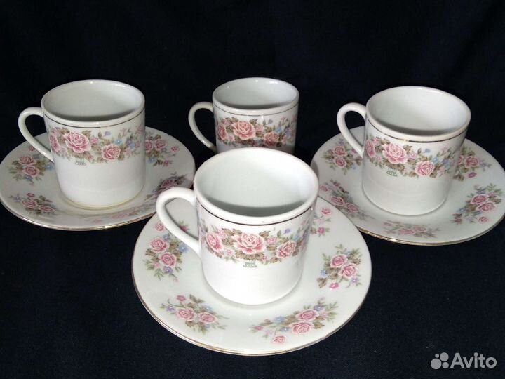 Красивые кофейные чашки/блюдца Китай Винтаж Фарфор