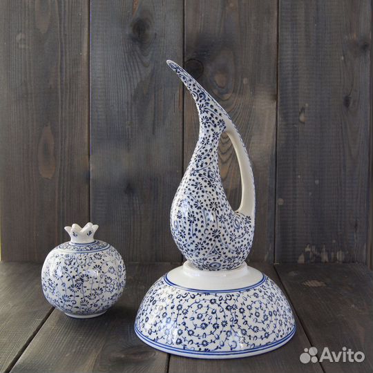 Кувшин, гранат, глубокая тарелка. Ручная работа