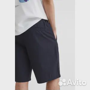 Хлопковые шорты свободного кроя H&M, военно-морско
