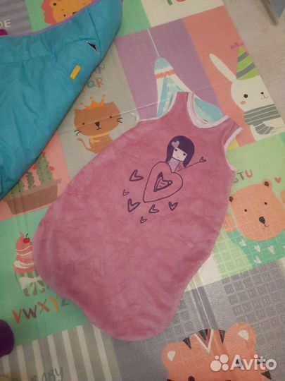 Спальный конверт плюшевый демисезонный