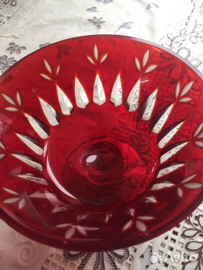 Стекло рубиновое. Набор из 2 предметов. 60 е годы