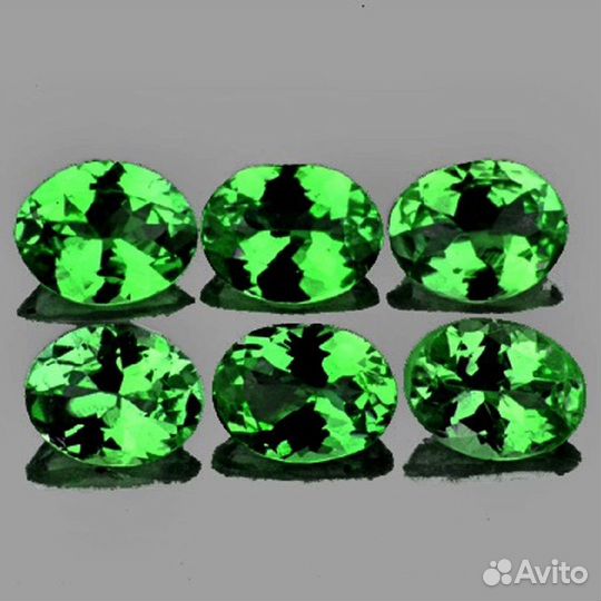 Гранат натуральный 1,05Ct 6шт 4х3мм VVS Зеленый