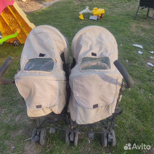Прогулочная коляска трость для двойни