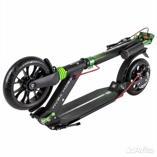 Самокат tech team city scooter disk brake green