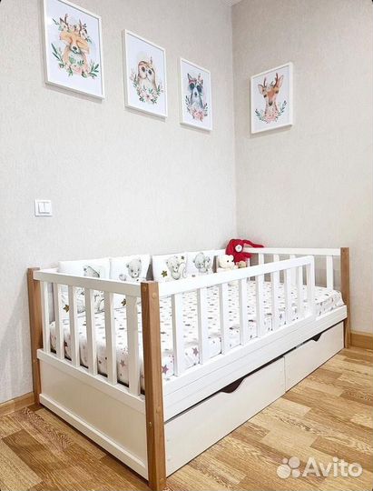 Детская кровать от 2 лет с бортиками