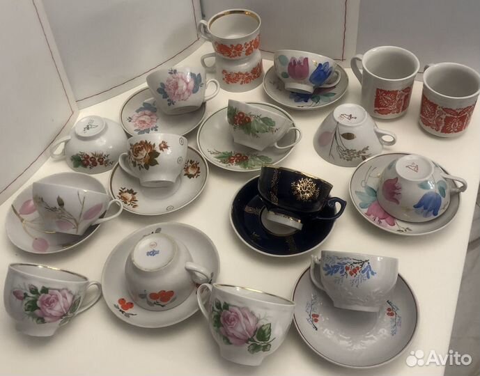 Чайные пары чашки гиганты блюдца СССР